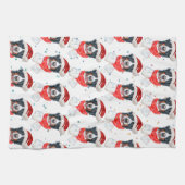 ベルネーズマウンテンドッグはクリスマスを育てる キッチンタオル (横)