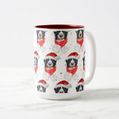 ベルネーズマウンテンドッグはクリスマスを育てる ツートーンマグカップ (正面右)