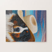 ベルネーズマウンテンドッグインアハットビーチ ジグソーパズル (横)