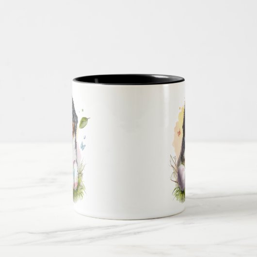 ベルネーズマウンテンドッグイースターエッグ、ベルネーズイースター ツートーンマグカップ (中央)