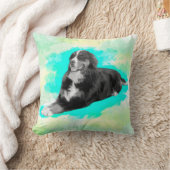 ベルネーズマウンテンドッグウォーターカラーアート クッション (ブランケット)