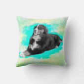 ベルネーズマウンテンドッグウォーターカラーアート クッション (裏面)