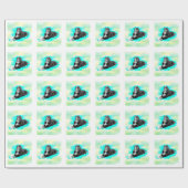 ベルネーズマウンテンドッグウォーターカラーアート ラッピングペーパー (フラット)