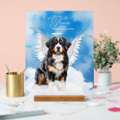 ベルネーズマウンテンドッグエンジェルと名前ペット記念碑 アクリルサイン (ウェディング)