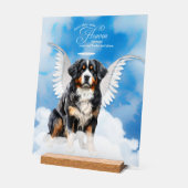 ベルネーズマウンテンドッグエンジェルと名前ペット記念碑 アクリルサイン (傾斜)