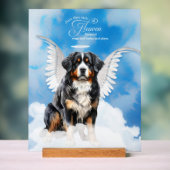 ベルネーズマウンテンドッグエンジェルと名前ペット記念碑 アクリルサイン (ニュートラル)