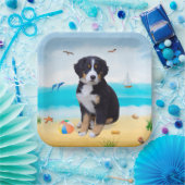 ベルネーズマウンテンドッグオンビーチ ペーパープレート (パーティー)