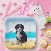 ベルネーズマウンテンドッグオンビーチ ペーパープレート (パーティー)