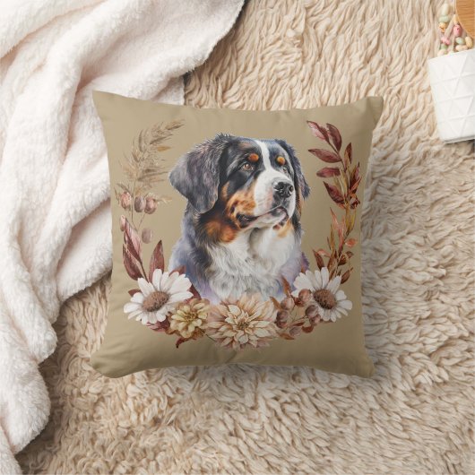 ベルネーズマウンテンドッグオータムリース クッション (ブランケット)