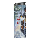 ベルネーズマウンテンドッグオートバイクリスマスに乗る タンブラー (回転左)