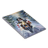 ベルネーズマウンテンドッグオートバイクリスマスに乗る ノートブック (右側)
