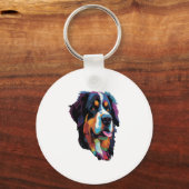 ベルネーズマウンテンドッグカラフル キーホルダー (正面)