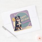 ベルネーズマウンテンドッグカラフル スクエアシール (封筒)