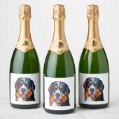 ベルネーズマウンテンドッグカラフル スパークリングワインラベル (ボトル)