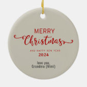 ベルネーズマウンテンドッグクリスマスオーナメント セラミックオーナメント (裏面)