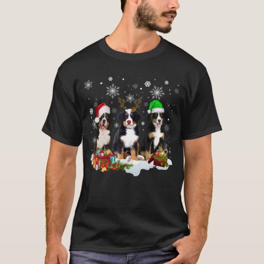 ベルネーズマウンテンドッグクリスマスキュート_fullprint tシャツ (正面)