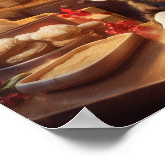 ベルネーズマウンテンドッグクリスマスクッキーホリデー ポスター (角)