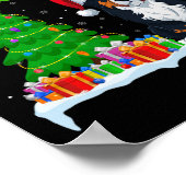 ベルネーズマウンテンドッグクリスマスツリーライトクリスマスは行う ポスター (角)