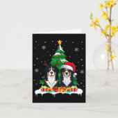 ベルネーズマウンテンドッグクリスマスツリーライトサンタR カード (黄色い花)