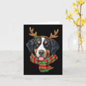 ベルネーズマウンテンドッグクリスマストナディアサンタハット カード (黄色い花)