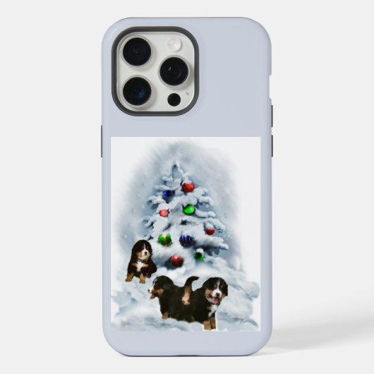 ベルネーズマウンテンドッグクリスマスホリデー iPhoneケース (裏面)