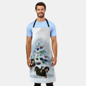 ベルネーズマウンテンドッグクリスマス エプロン (着用した状態)
