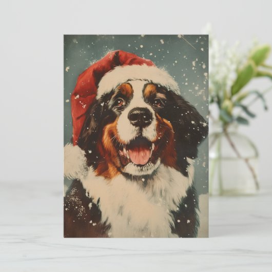 ベルネーズマウンテンドッグクリスマス シーズンカード (スタンド正面)