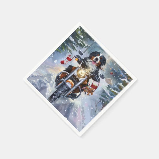 ベルネーズマウンテンドッグクリスマス スタンダードカクテルナプキン (角)