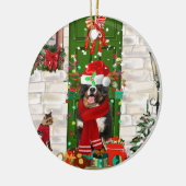 ベルネーズマウンテンドッグクリスマス セラミックオーナメント (左)