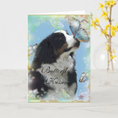 ベルネーズマウンテンドッググリーティングカード カード (黄色い花)