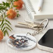 ベルネーズマウンテンドッグサイクリングインザマウンテンズ キーホルダー (正面右)