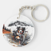 ベルネーズマウンテンドッグサイクリングインザマウンテンズ キーホルダー (裏面)