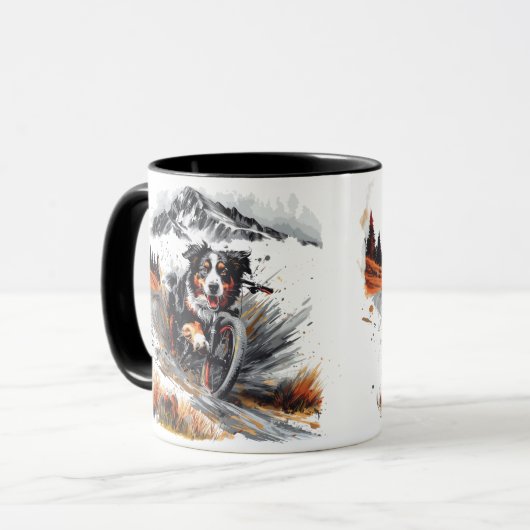 ベルネーズマウンテンドッグサイクリングインザマウンテンズ マグカップ (正面左)
