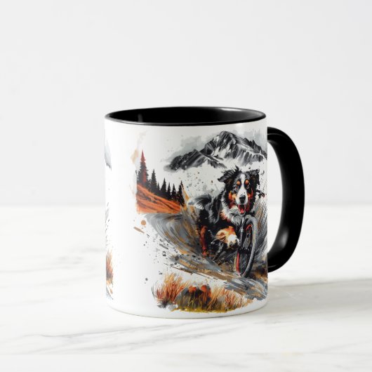 ベルネーズマウンテンドッグサイクリングインザマウンテンズ マグカップ (正面右)