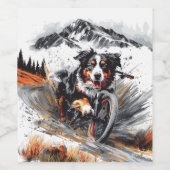 ベルネーズマウンテンドッグサイクリングインザマウンテンズ ワインラベル (シングルラベル)