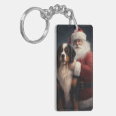 ベルネーズマウンテンドッグサンタクロースフェスティバルクリスマス キーホルダー (正面左)