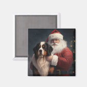 ベルネーズマウンテンドッグサンタクロースフェスティバルクリスマス マグネット (正面/裏面)