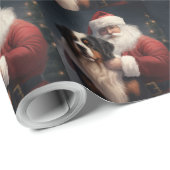 ベルネーズマウンテンドッグサンタクロースフェスティバルクリスマス ラッピングペーパー (ロールコーナー)
