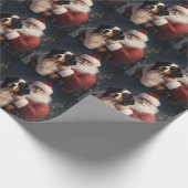 ベルネーズマウンテンドッグサンタクロースフェスティバルクリスマス ラッピングペーパー (角)