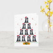 ベルネーズマウンテンドッグサンタハットクリスマスライツクライスト カード (黄色い花)