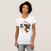 ベルネーズマウンテンドッグサンタパップ Tシャツ (正面フル)