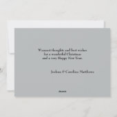 ベルネーズマウンテンドッグスノーフォトクリスマスフラット シーズンカード (裏面)