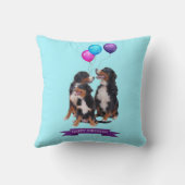 ベルネーズマウンテンドッグスハッピーバースデー枕 クッション (裏面)