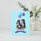 ベルネーズマウンテンドッグスハッピーバースデー ポストカード (スタンド正面)