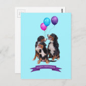 ベルネーズマウンテンドッグスハッピーバースデー ポストカード (正面/裏面)