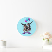 ベルネーズマウンテンドッグスハッピーバースデー ラウンド壁時計 (ホーム)