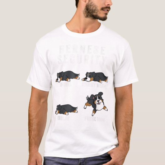 ベルネーズマウンテンドッグセキュリティおもしろい犬Tシャツ Tシャツ (正面)