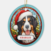 ベルネーズマウンテンドッグセラミックスサークルオーナメント セラミックオーナメント (左)