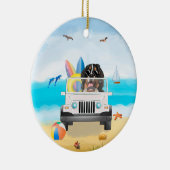 ベルネーズマウンテンドッグドライビングオンビーチ セラミックオーナメント (右)