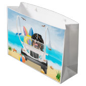 ベルネーズマウンテンドッグドライビングオンビーチ ラージペーパーバッグ (裏面アングル)